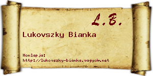 Lukovszky Bianka névjegykártya